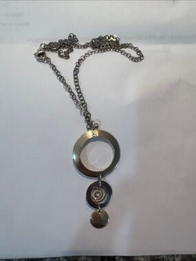 Silpada  Sterling-Silver 3 disk swirl Circle Pendant Necklace -